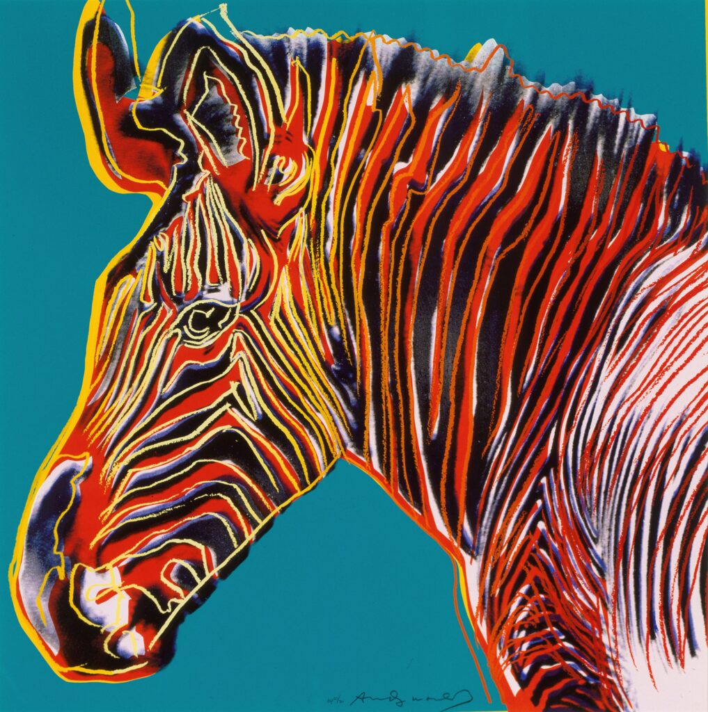 Andy Warhol, Endangered Species: Grevy’s Zebra, 1983, © The Andy Warhol Foundation for the Visual Arts, Inc.