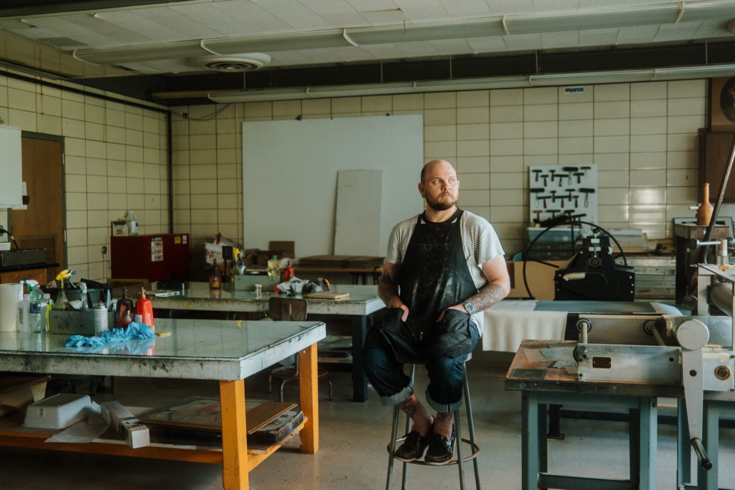Zach Fitchner in a studio. Photo courtesy of Braiden Maddox.