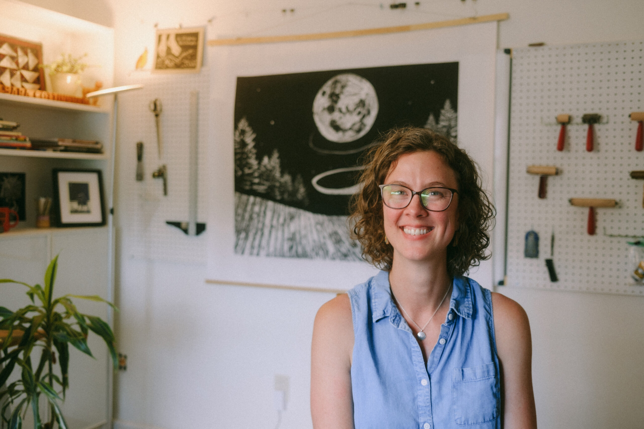 Sara Cottingham in her home studio. Photo courtesy of Braiden Maddox.