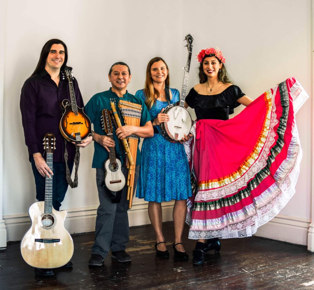 'Cornbread & Tortillas' members pose for a band photo. 'Cornbread & Tortillas' members pose for a band photo.