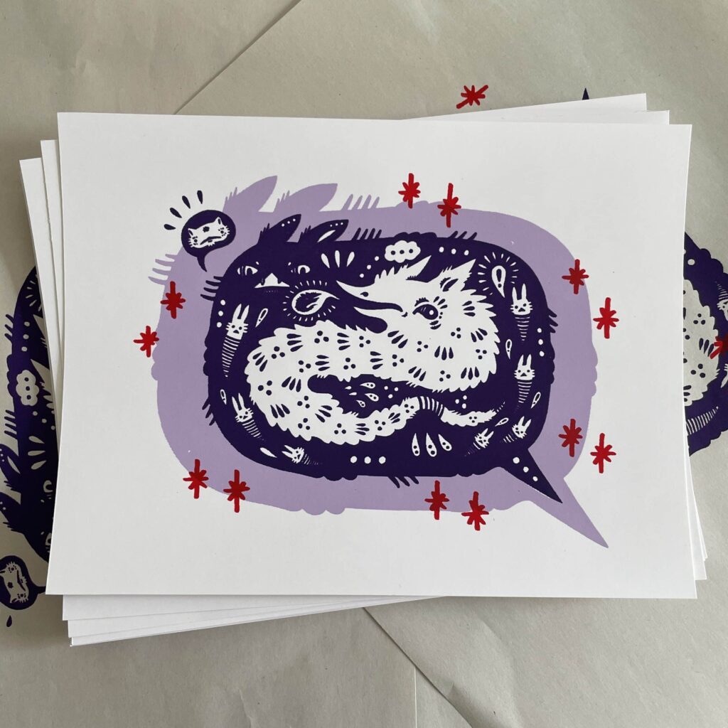 A small print by the middle sibling, Sage.