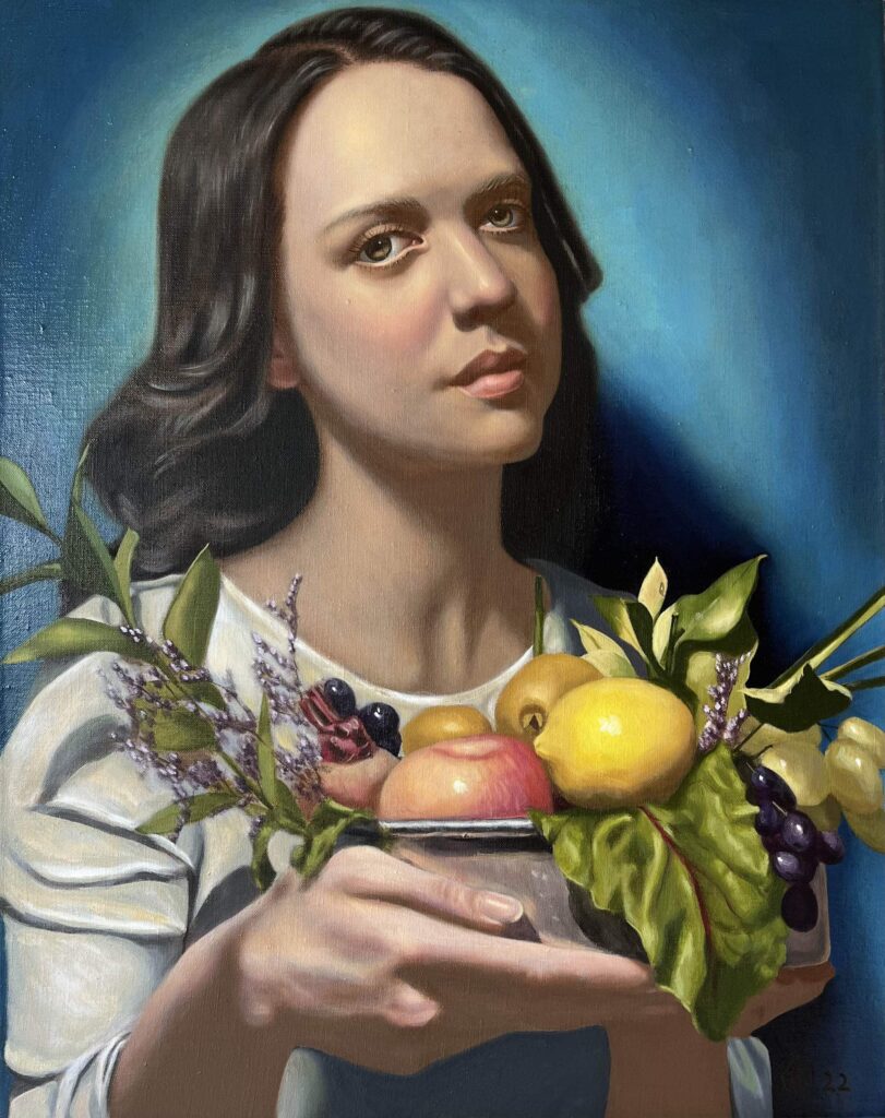 Liuqing Ruth Yang, WV Prosperous In 2022, Oil Paint on Linen Canvas, H 20 x 16 Inches, 2022