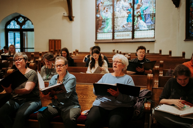 Lisa and Marlo singing in the choir