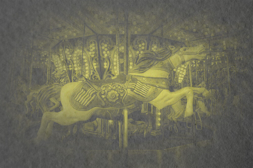 Eerie image of a Yellow Carousel